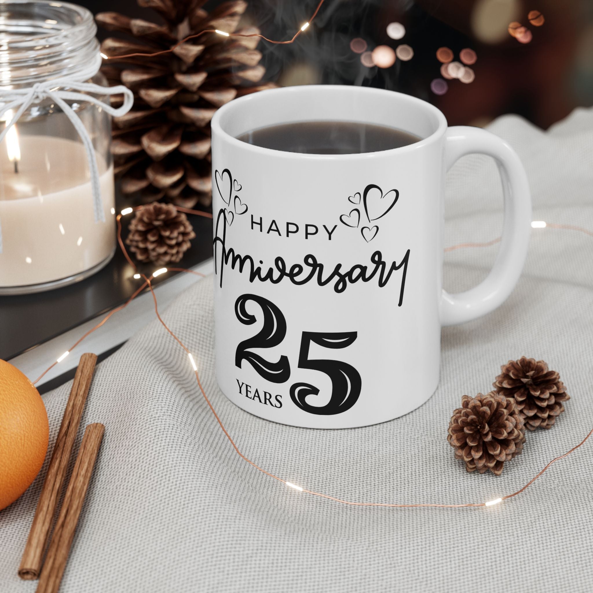 Anniversary 2 Years Ceramic Mug — Cute Couple Love Coffee Cup
