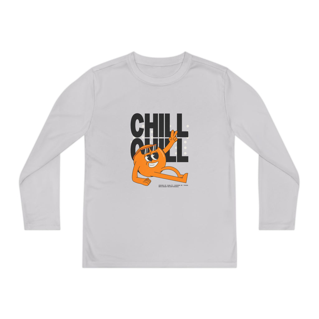 Youth Long Sleeve Tee – 'Chill' Cartoon Character Graphic