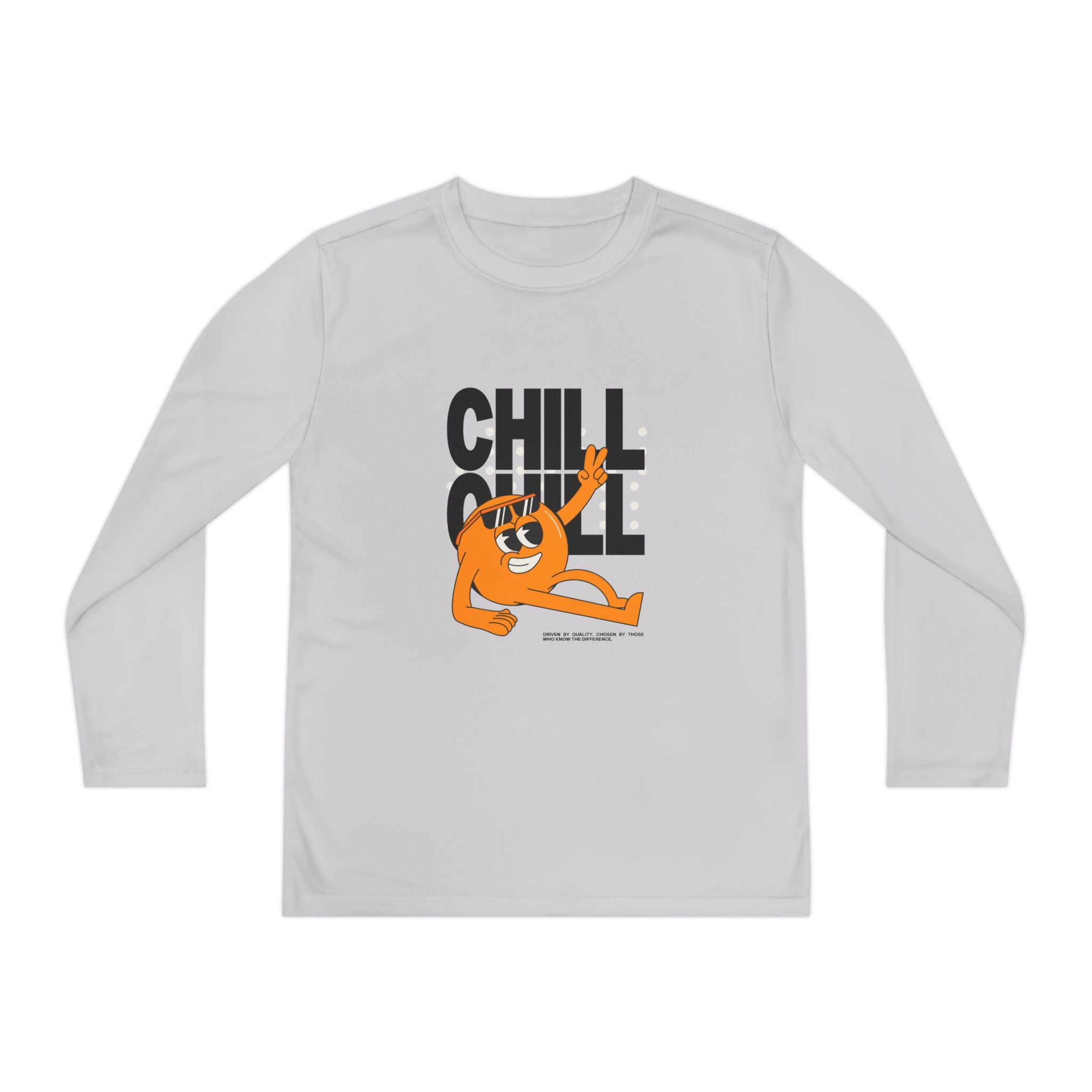 Youth Long Sleeve Tee – 'Chill' Cartoon Character Graphic