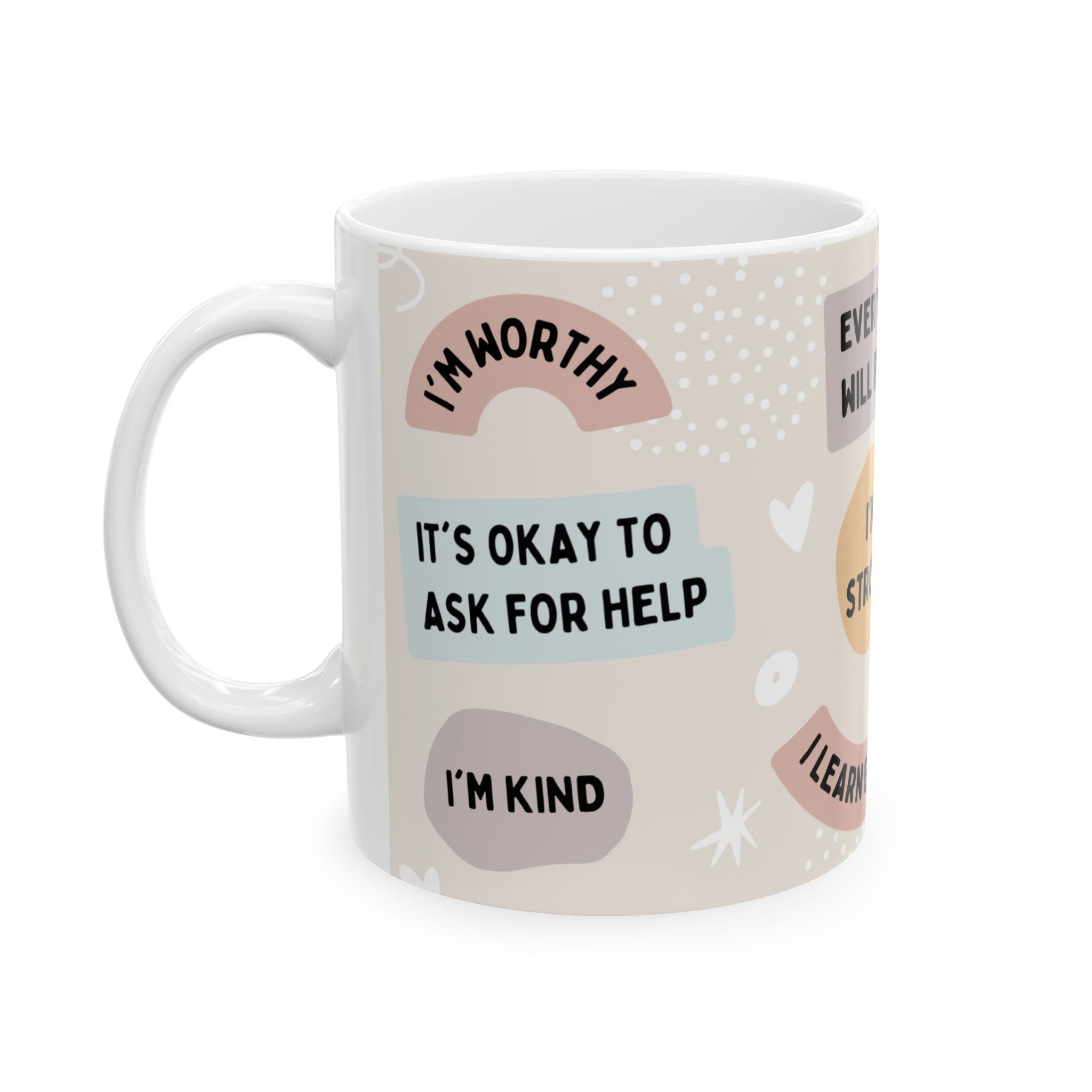 Mindful Morning Affirmation Mug — "Everything Will Be Okay" Inspirational Ceramic Cup