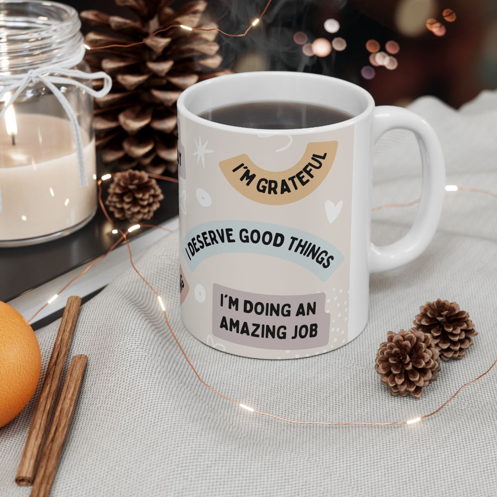 Mindful Morning Affirmation Mug — "Everything Will Be Okay" Inspirational Ceramic Cup