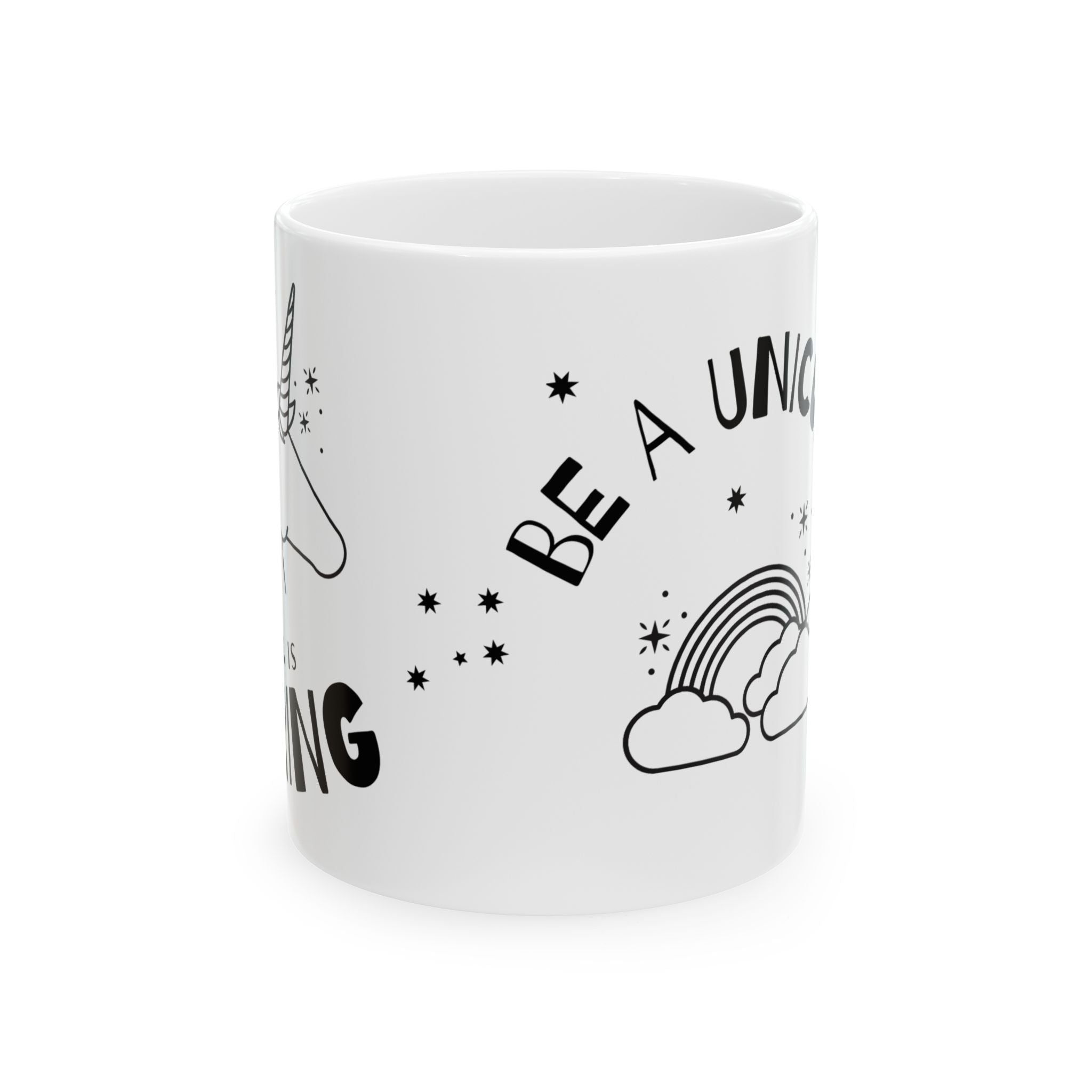 Inspirational Unicorn Mug – "Be A Unicorn" Ceramic Coffee Cup (11oz, 15oz)