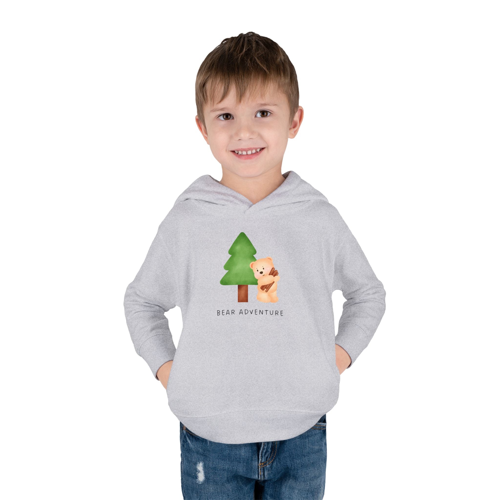 Toddler Hoodie — 'Bear Adventure' Cute Forest Bear Pullover for Kids