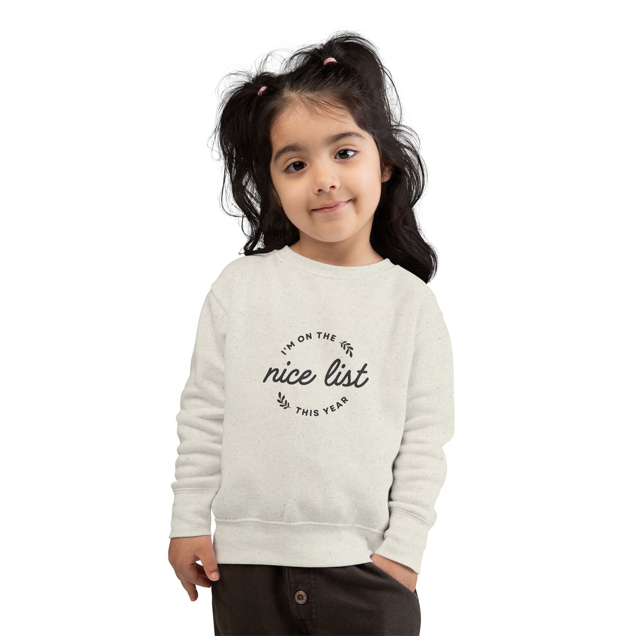 Nice List Toddler Sweatshirt - Soft Cozy Vintage-Inspired Christmas Print