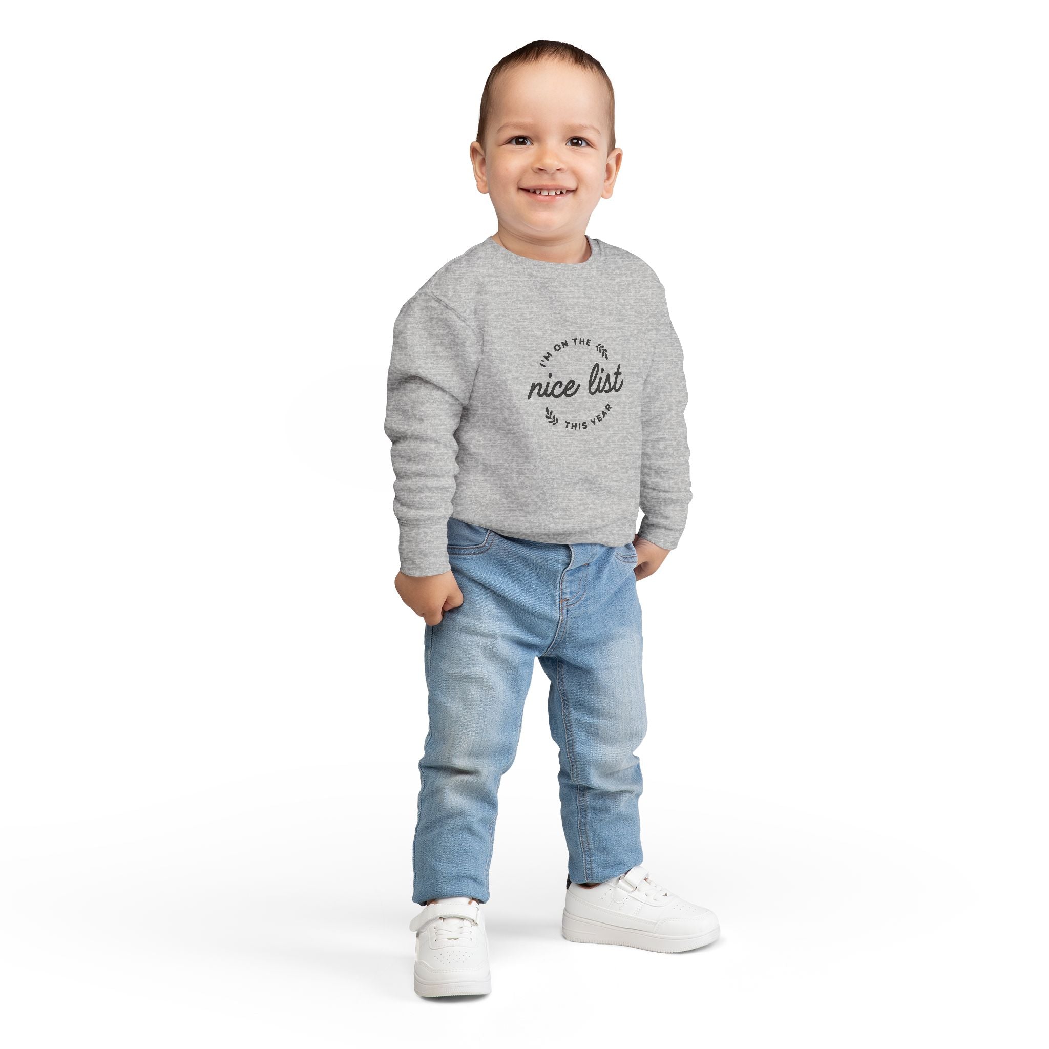 Nice List Toddler Sweatshirt - Soft Cozy Vintage-Inspired Christmas Print