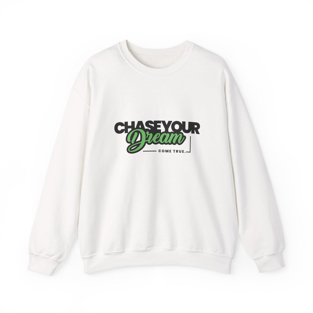 Embroidered Crewneck Sweatshirt - 'Chase Your Dream' Motivational Graphic