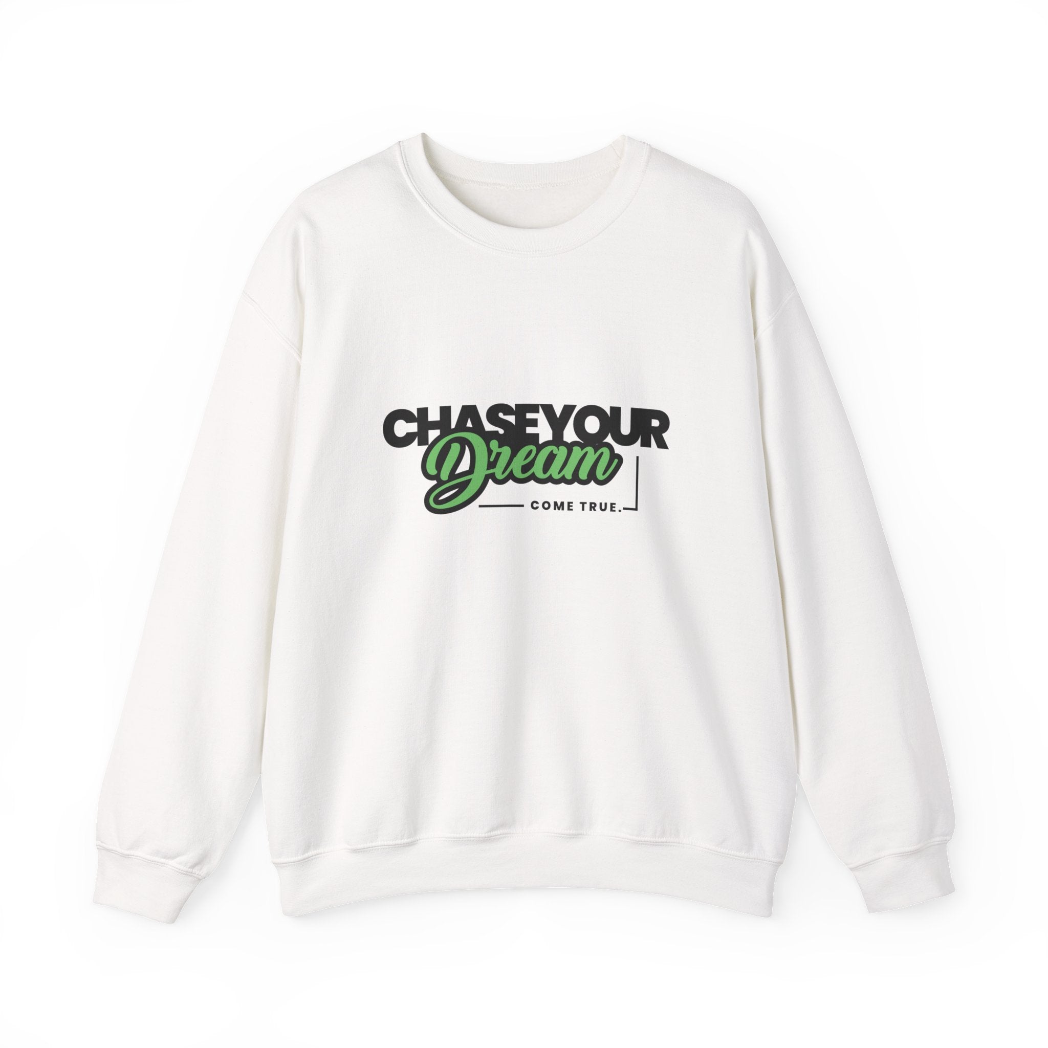Embroidered Crewneck Sweatshirt - 'Chase Your Dream' Motivational Graphic