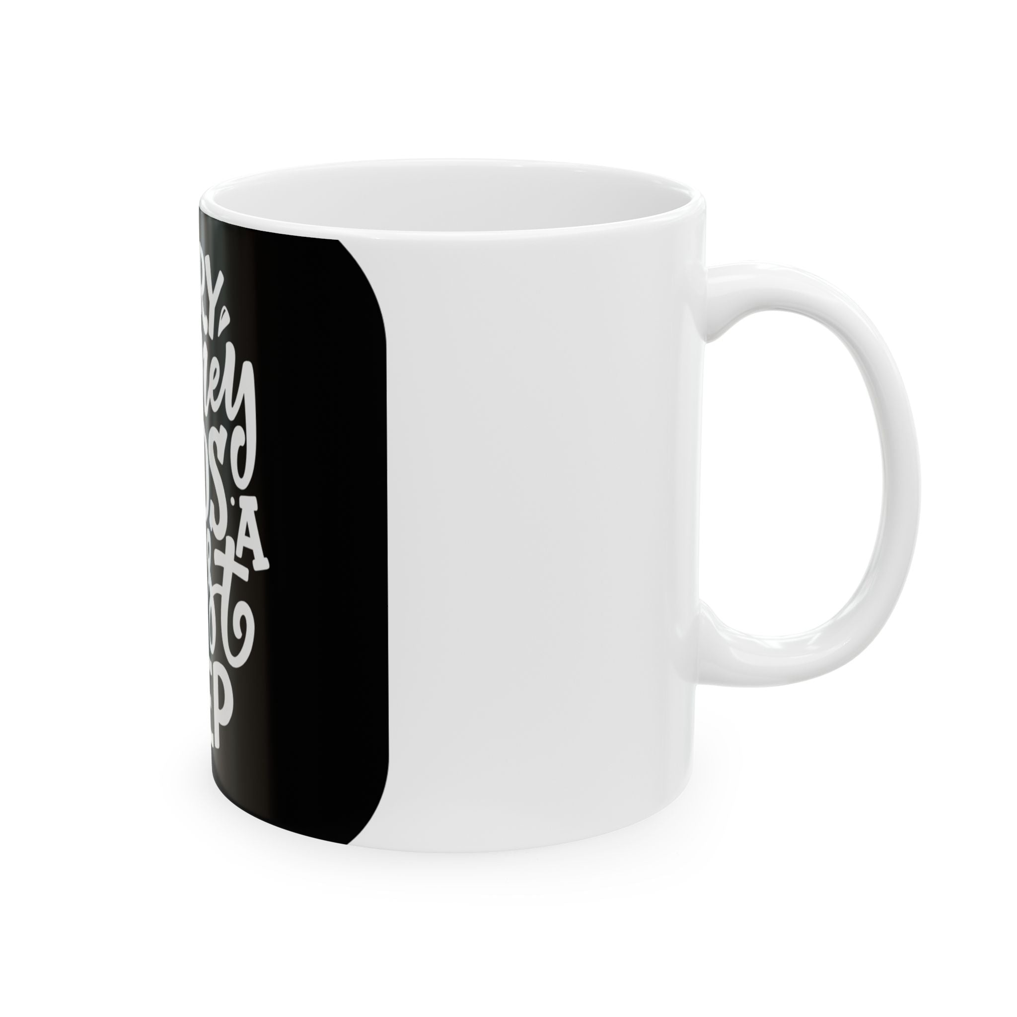 Motivational Ceramic Mug — “Every Journey Needs a First Step” Inspirational Coffee Cup