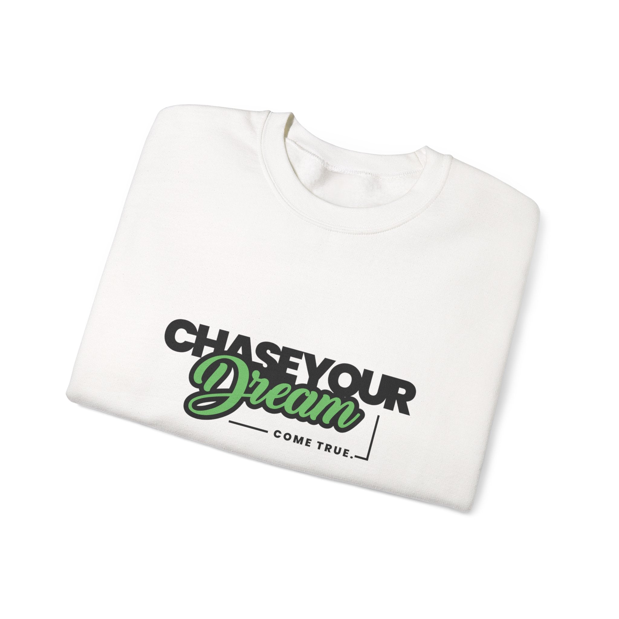 Embroidered Crewneck Sweatshirt - 'Chase Your Dream' Motivational Graphic
