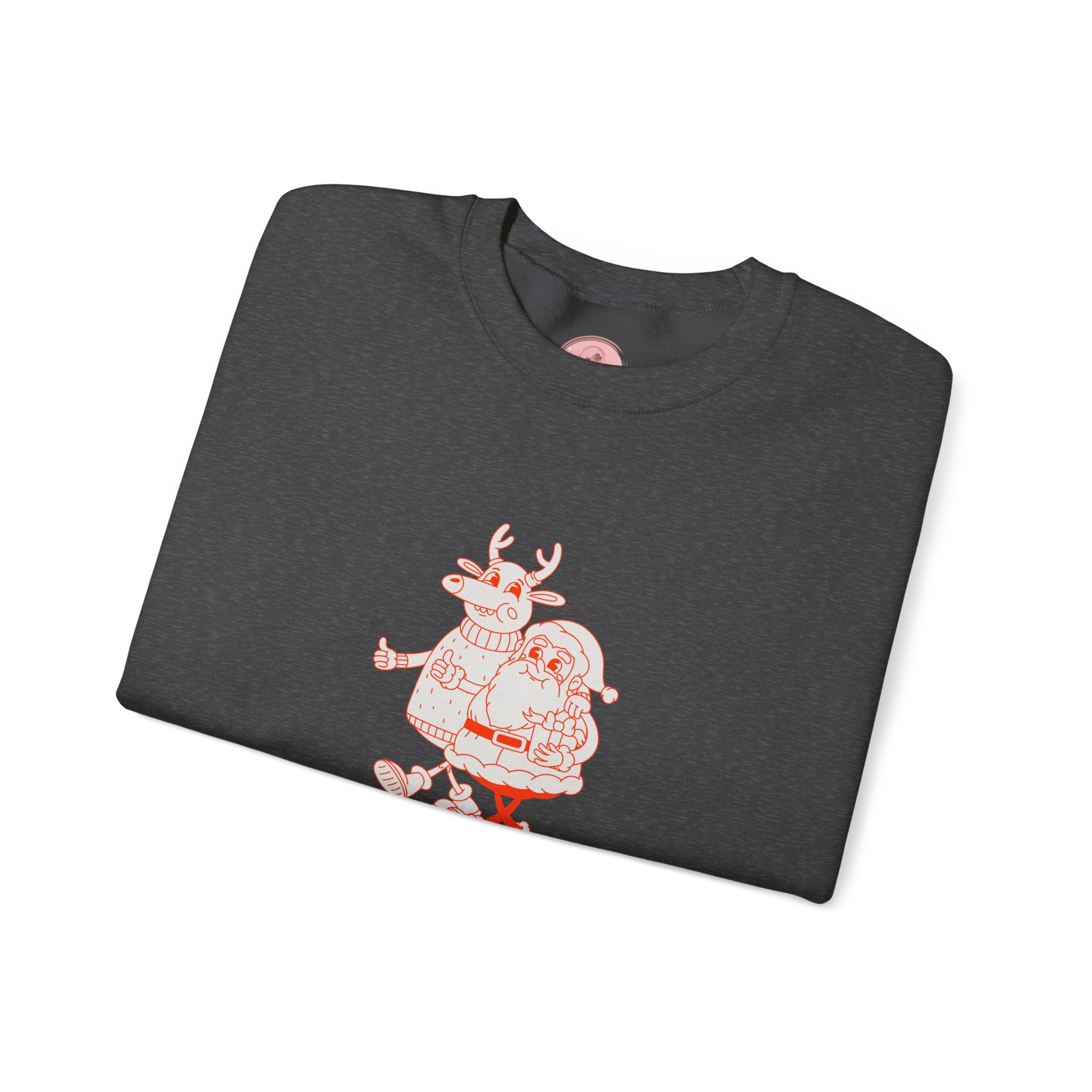 Christmas Santa Reindeer  hand in hand Sweatshirt