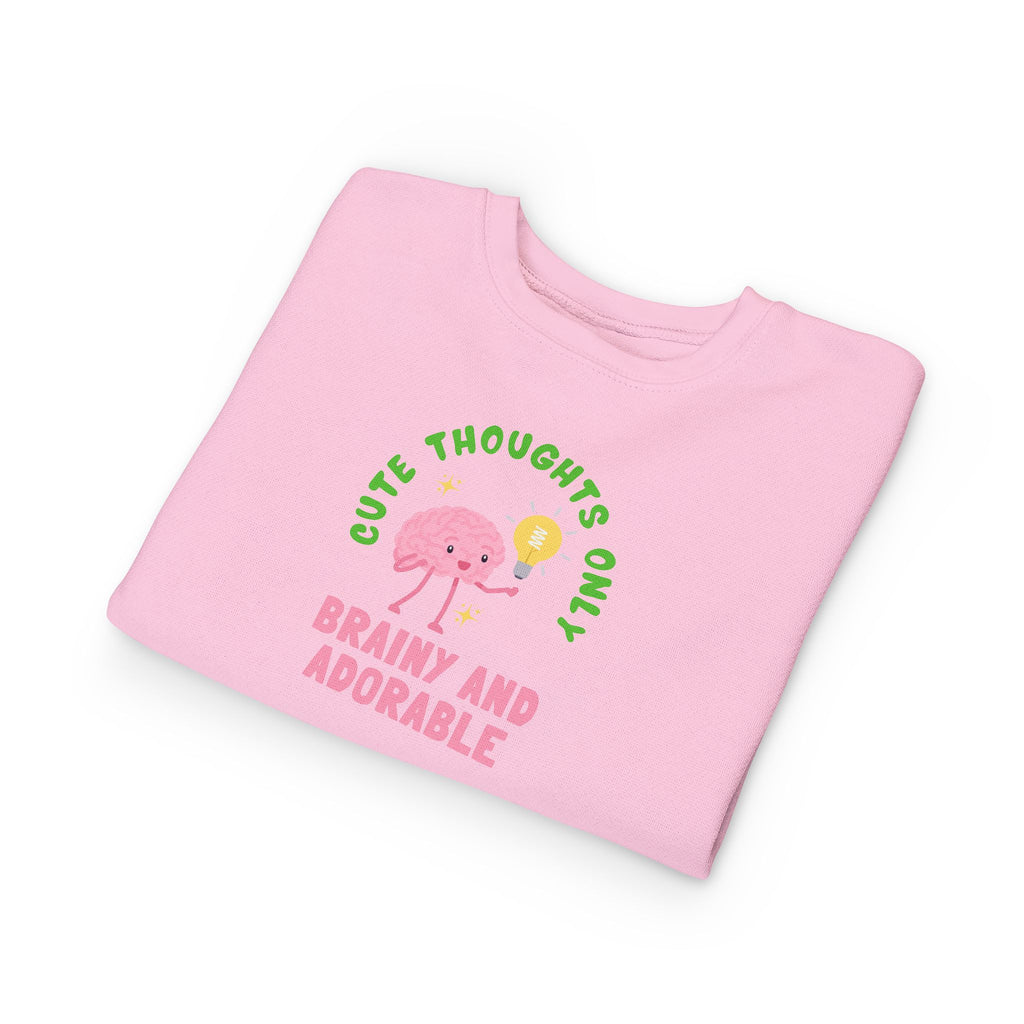 Toddler Sweatshirt Cute Thoughts Only Brain Character Daisy Design