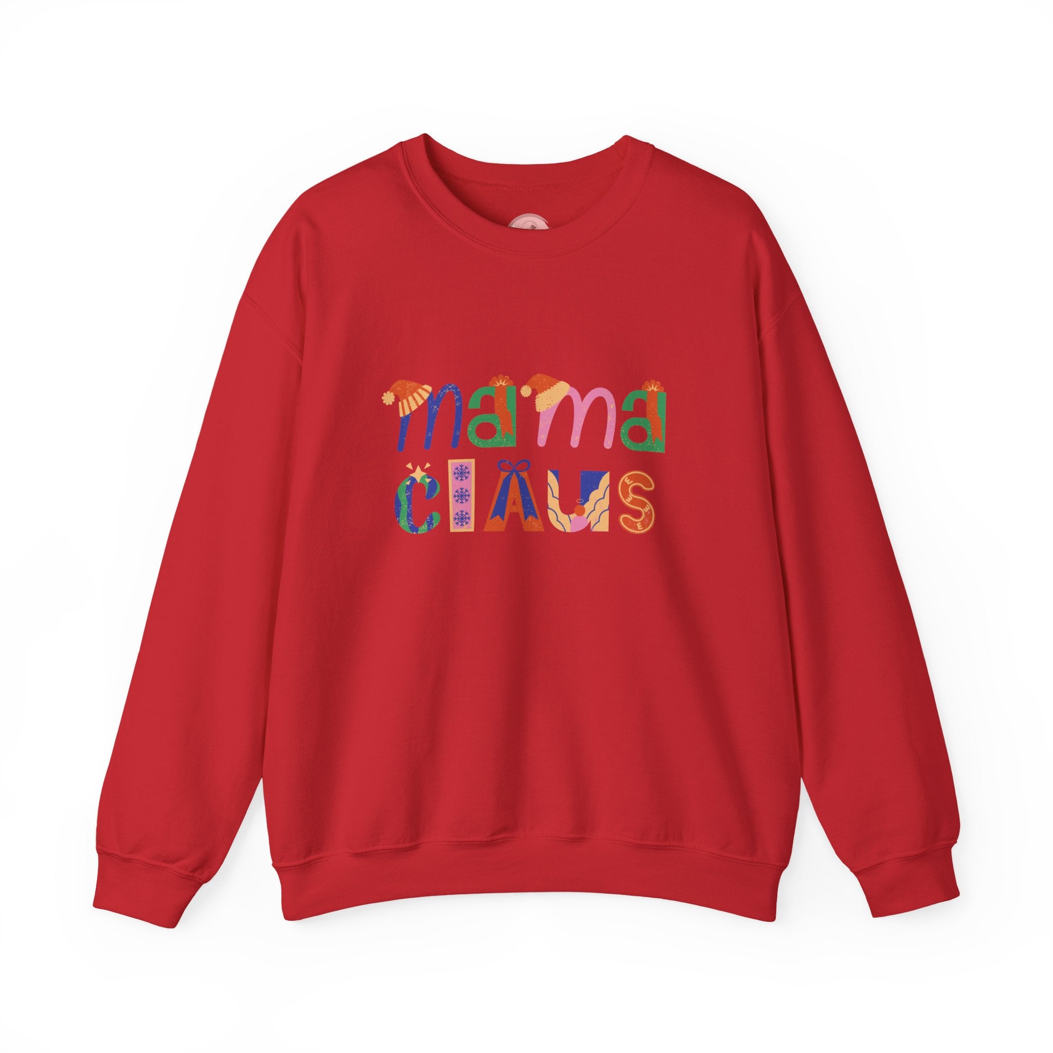 Mama Claus Sweatshirt — Colorful Holiday Crewneck for Moms