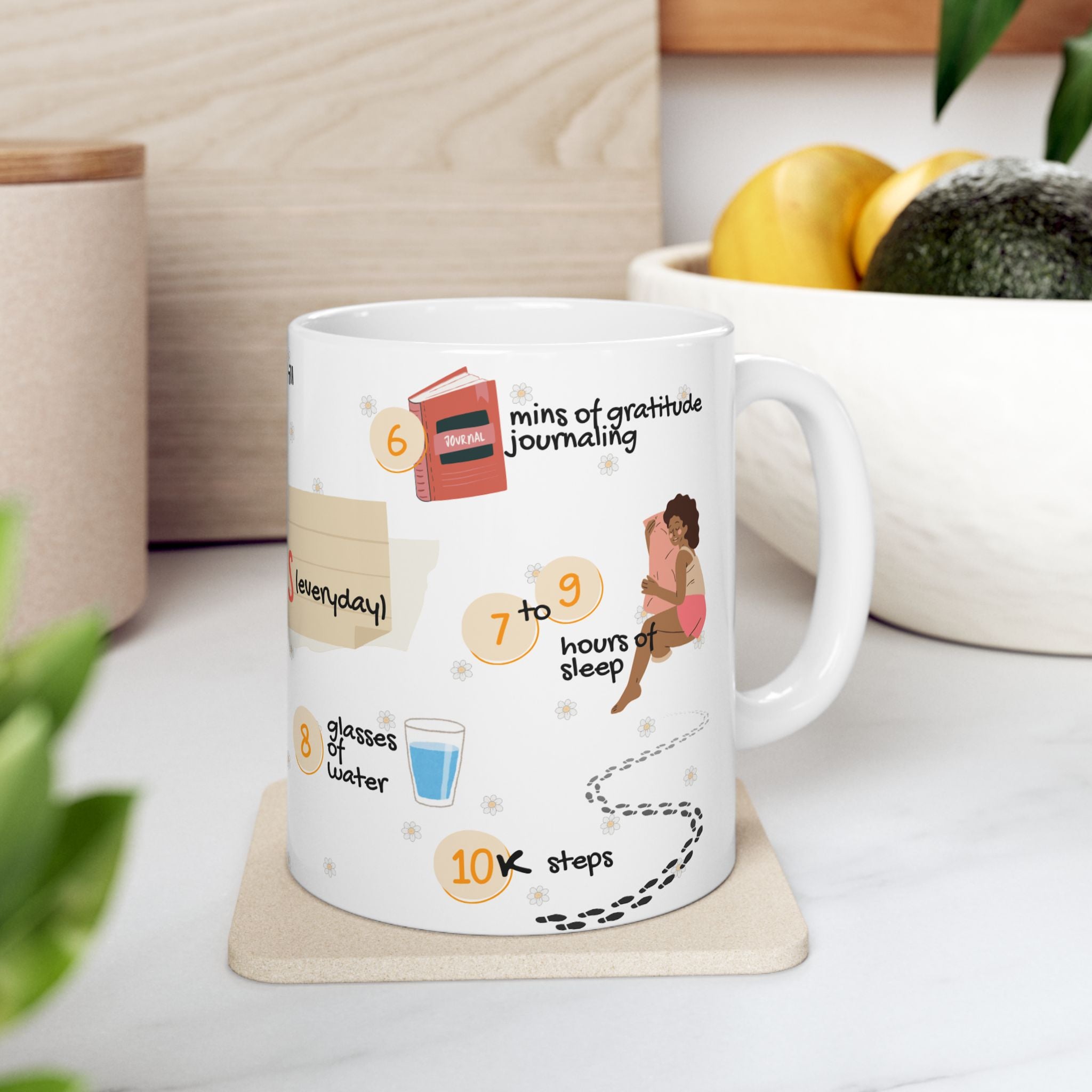 Inspirational Daily Habits Ceramic Mug – “Do This (everyday)” Motivational Routine Guide