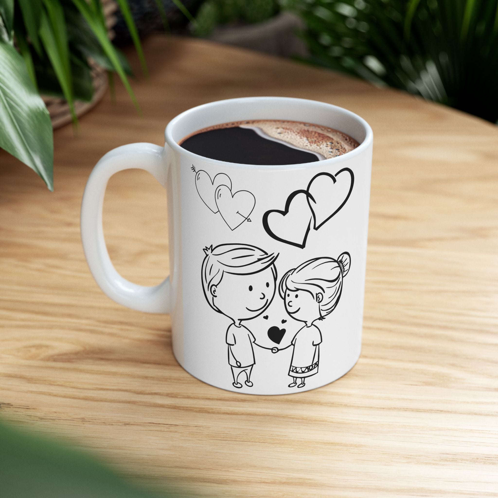 Anniversary 2 Years Ceramic Mug — Cute Couple Love Coffee Cup