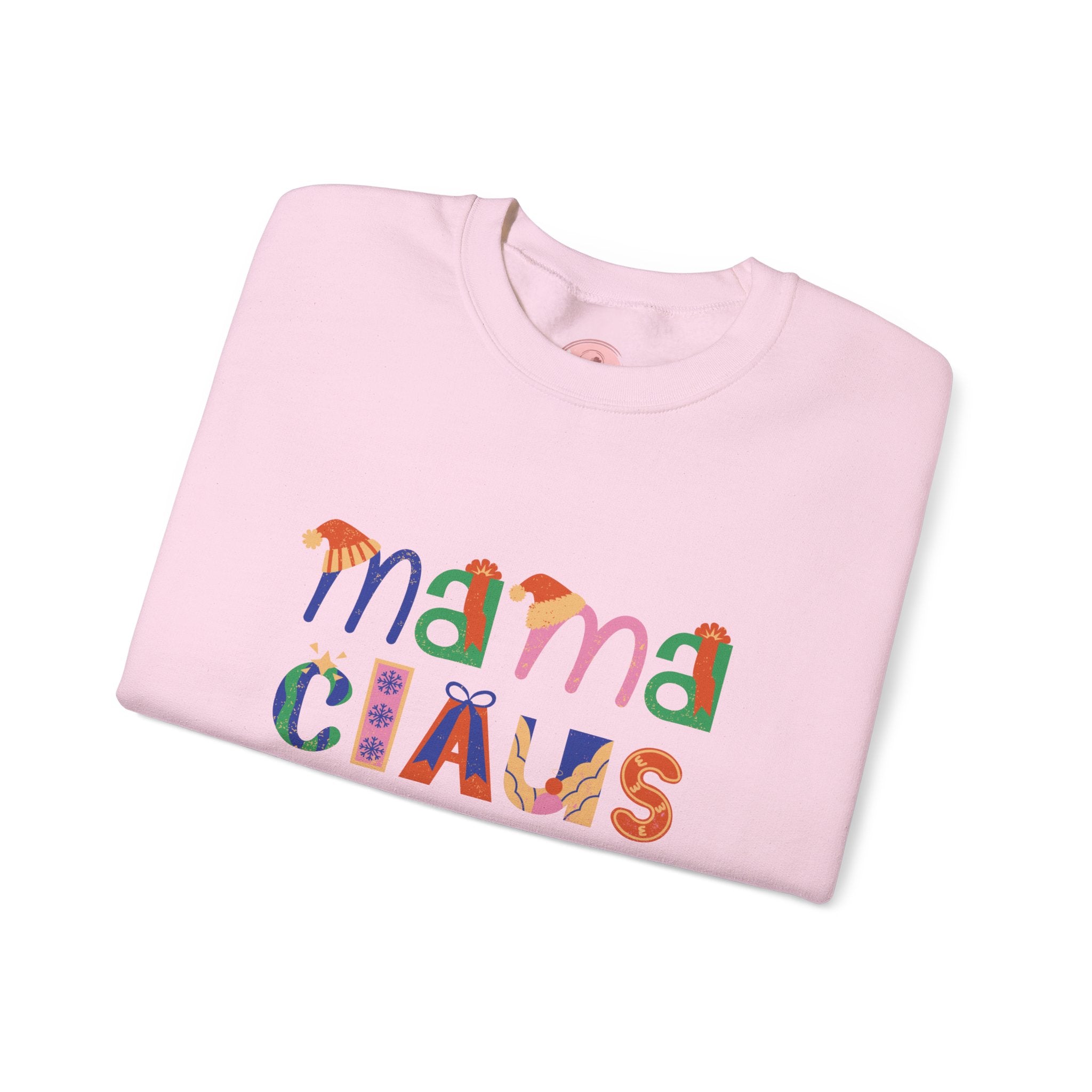Mama Claus Sweatshirt — Colorful Holiday Crewneck for Moms