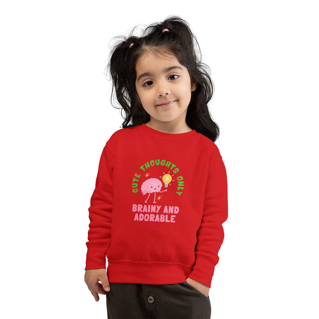 Toddler Sweatshirt Cute Thoughts Only Brain Character Daisy Design