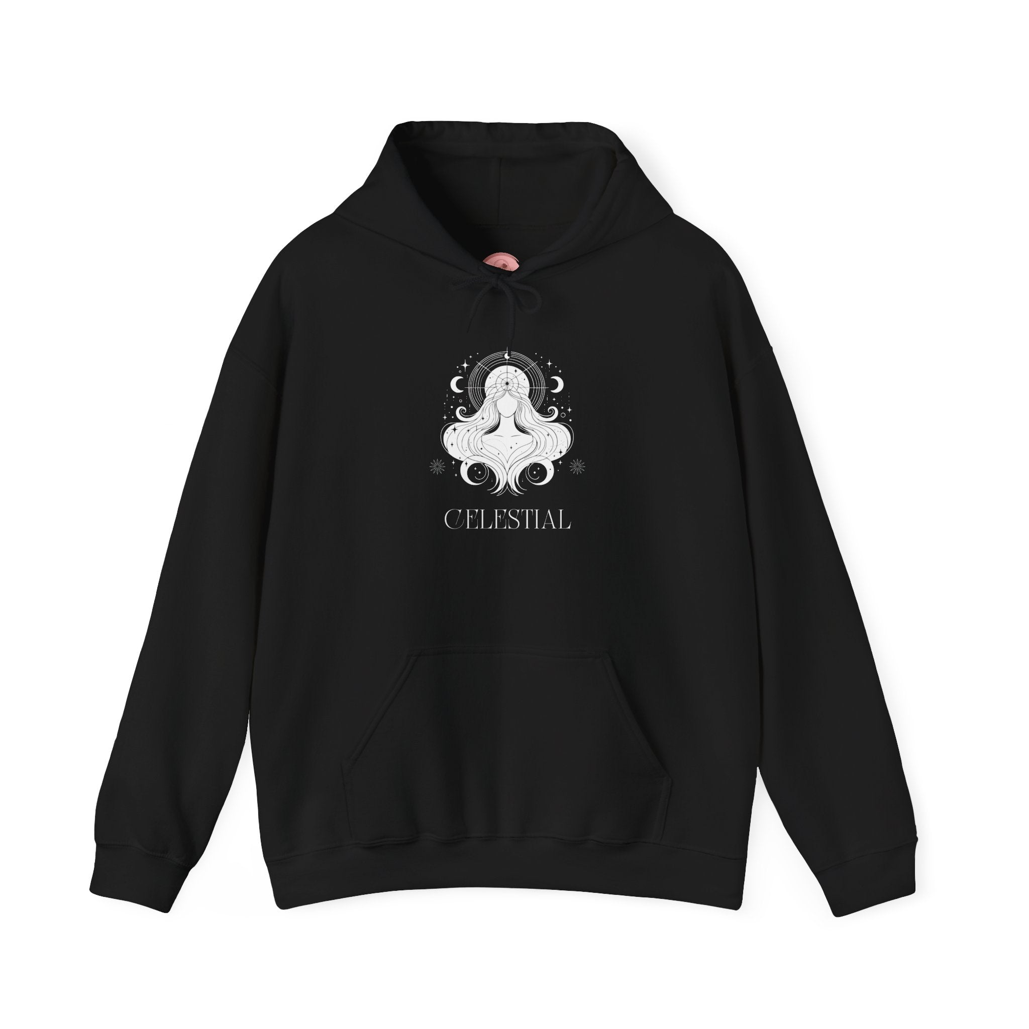 Celestial Goddess Hoodie — Mystical Moon & Star Graphic Sweatshirt