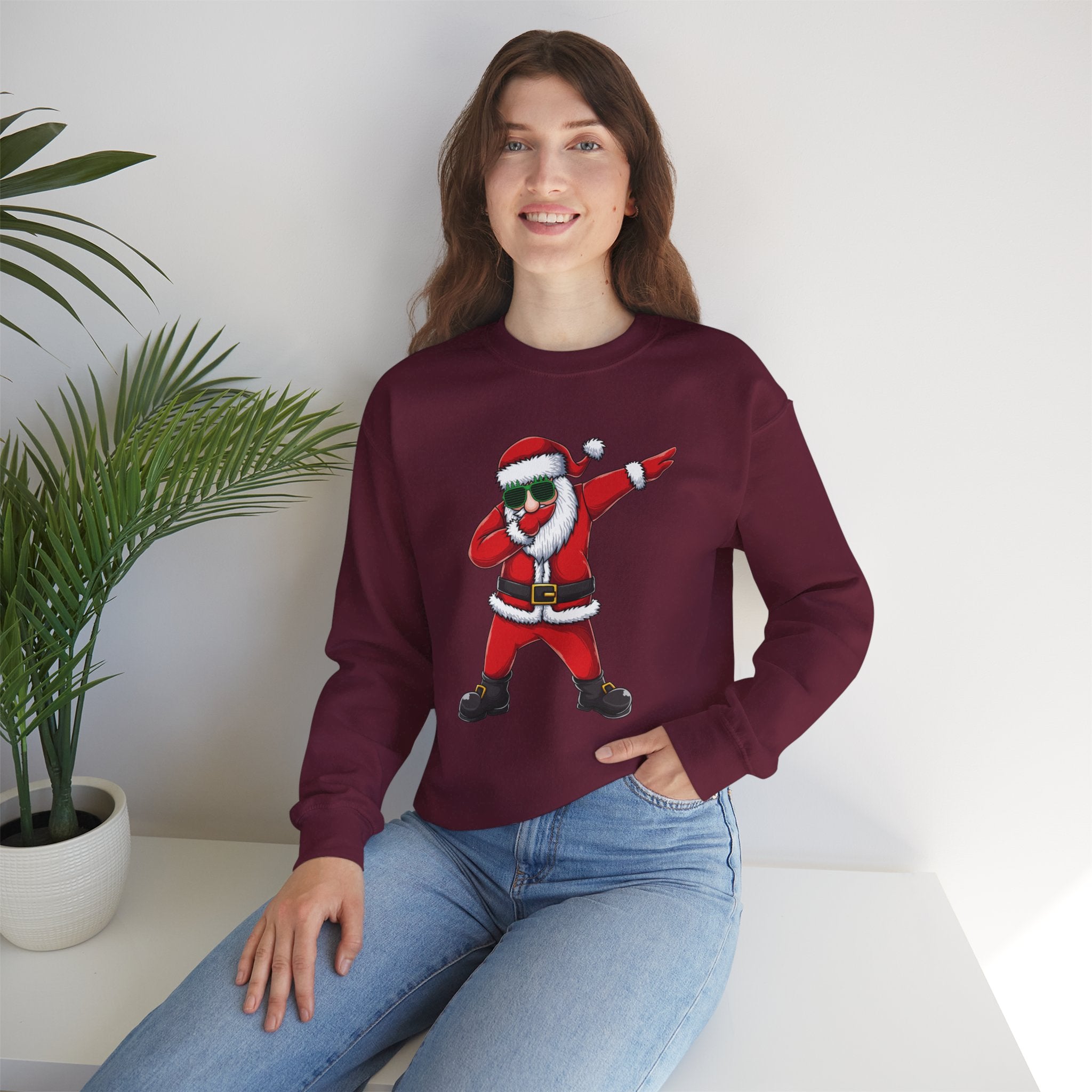 Dabbing Santa Sweatshirt — Funny Christmas Crewneck Holiday Pullover