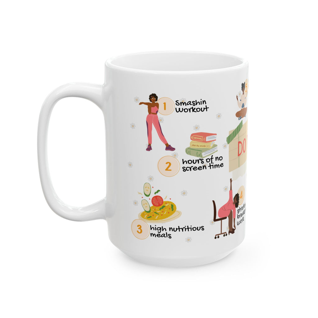 Inspirational Daily Habits Ceramic Mug – “Do This (everyday)” Motivational Routine Guide