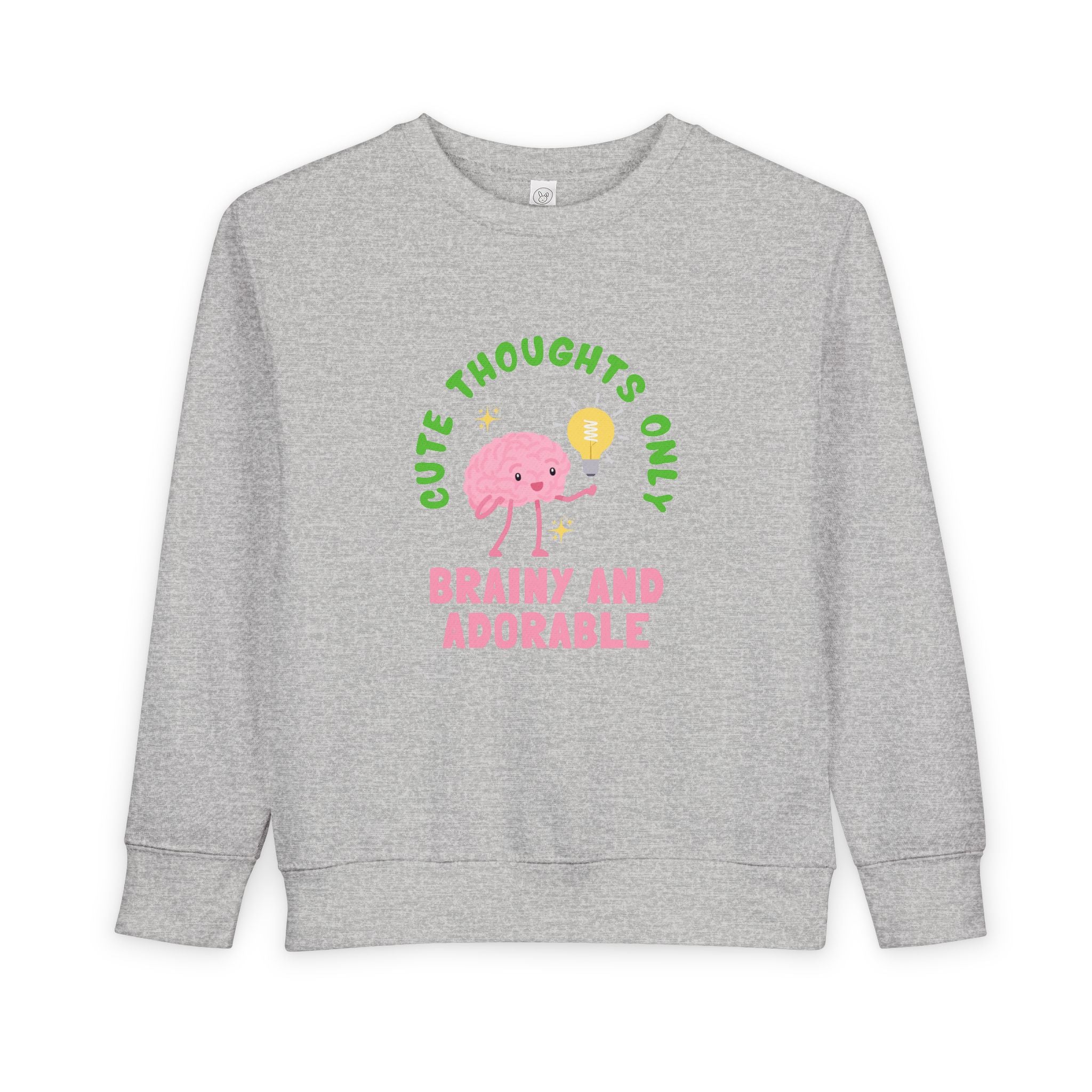 Toddler Sweatshirt Cute Thoughts Only Brain Character Daisy Design