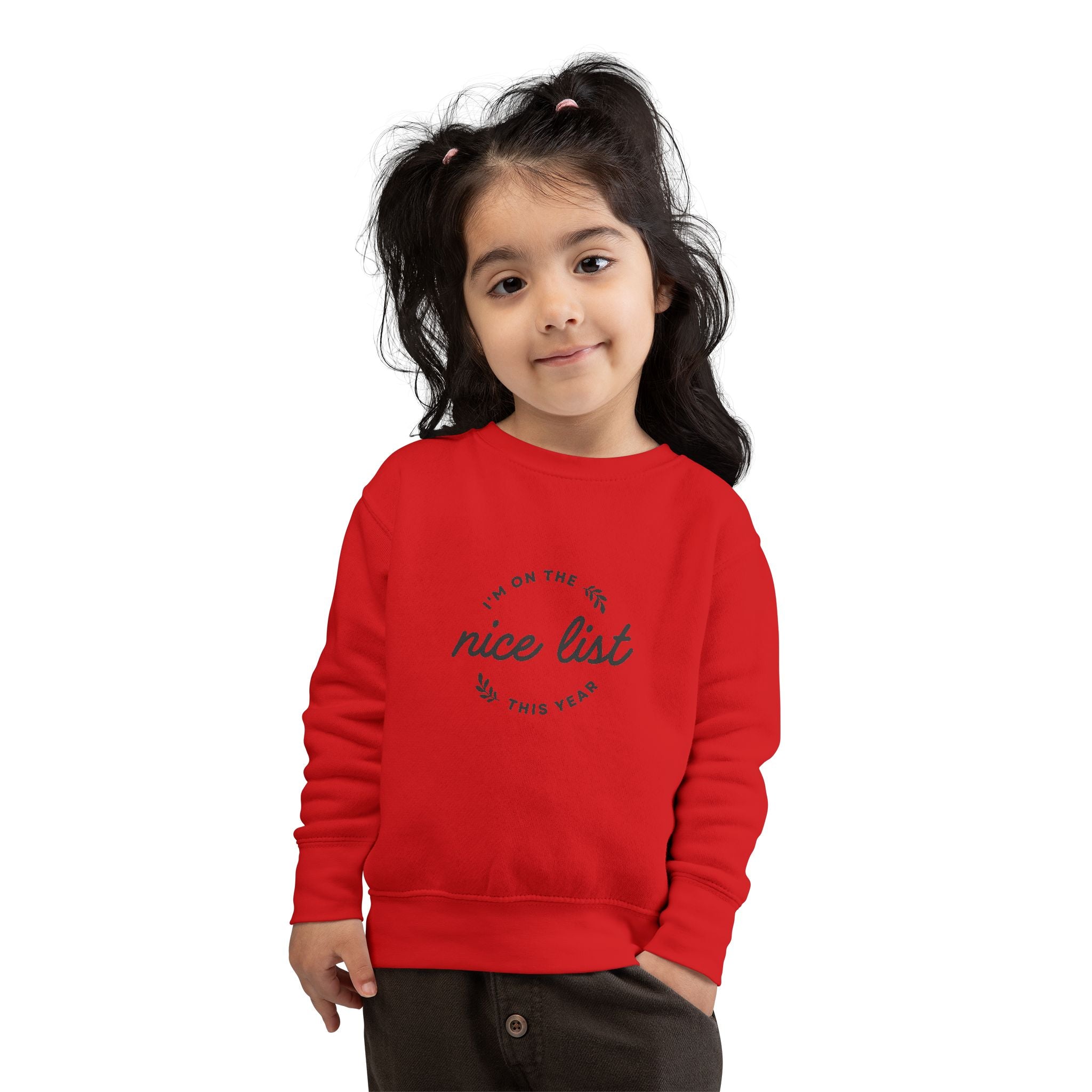 Nice List Toddler Sweatshirt - Soft Cozy Vintage-Inspired Christmas Print