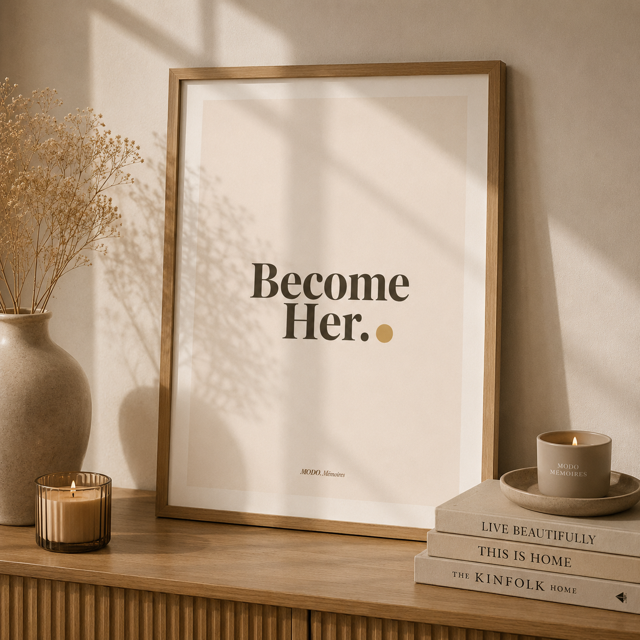"Become Her" — Goal-Setting Aesthetic Wall Decor