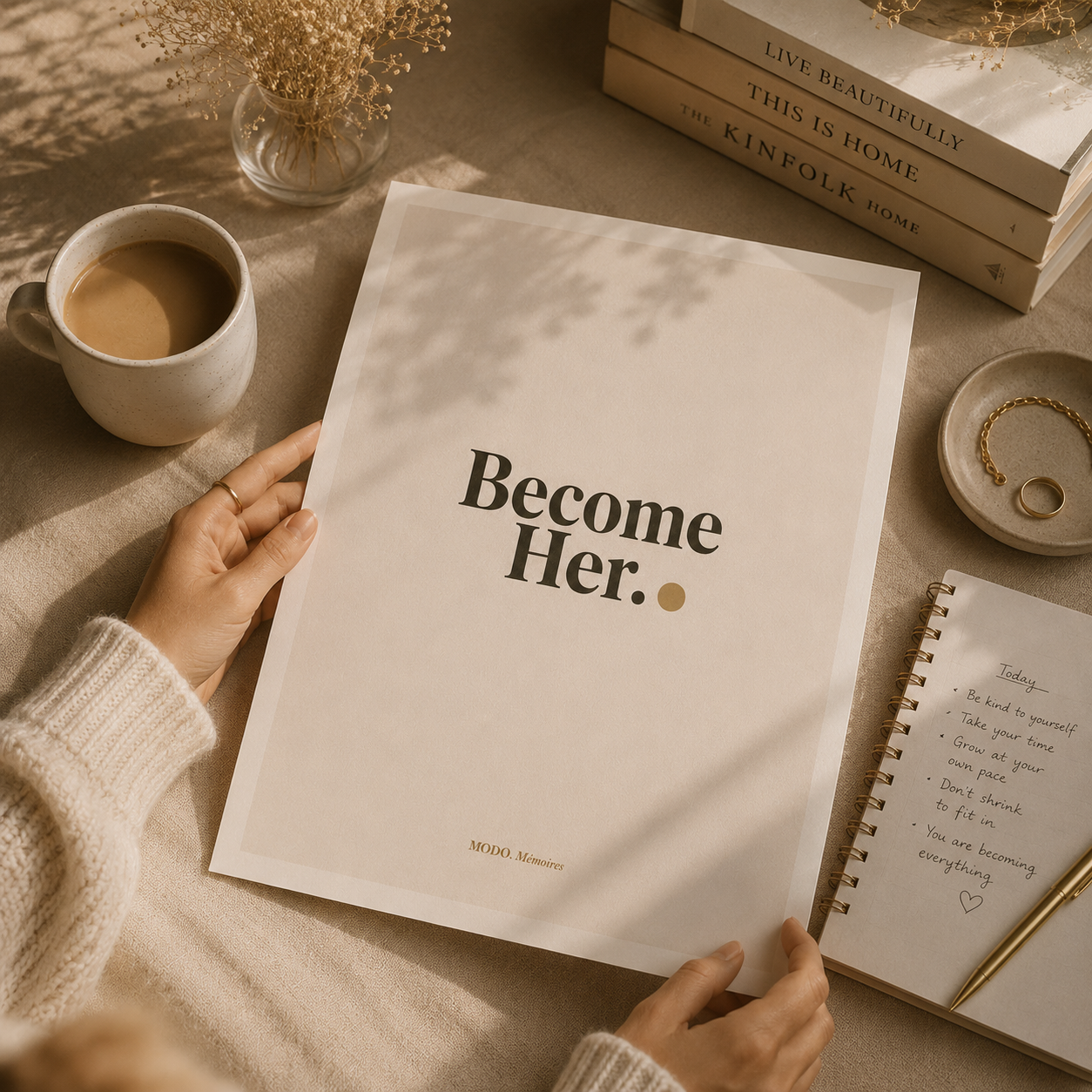 "Become Her" — Goal-Setting Aesthetic Wall Decor