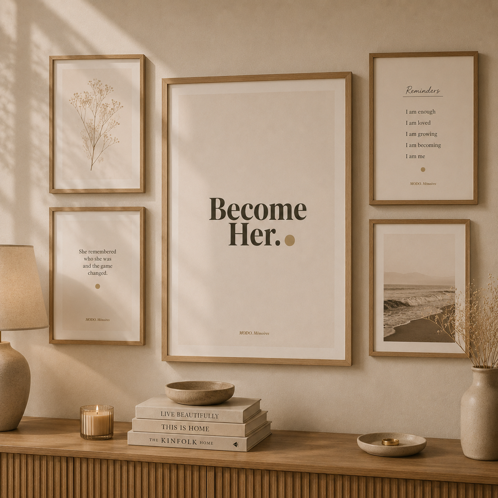 "Become Her" — Goal-Setting Aesthetic Wall Decor