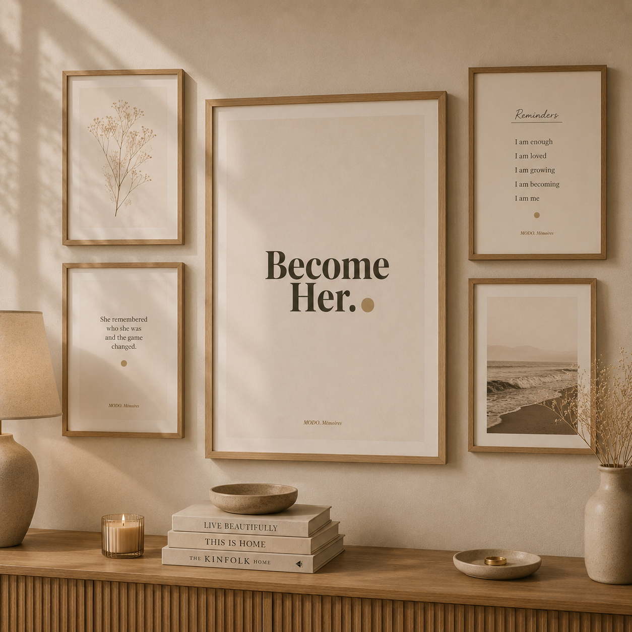 "Become Her" — Goal-Setting Aesthetic Wall Decor